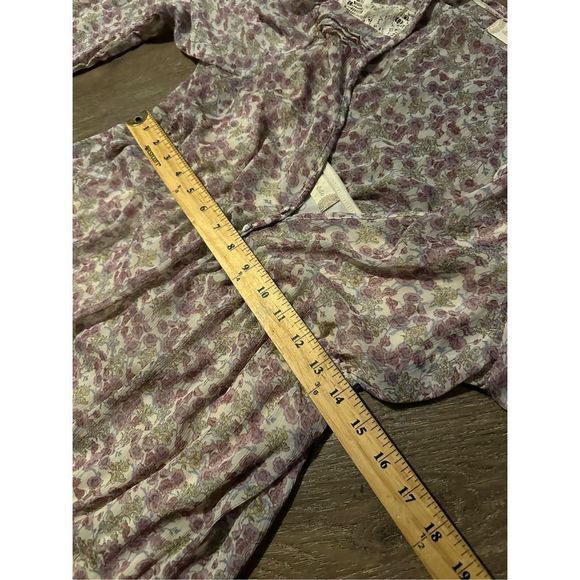 Altard State Womens Bohemian Tunic Dress Empire Waist Semi Sheer Floral Lined M - Picture 10 of 12